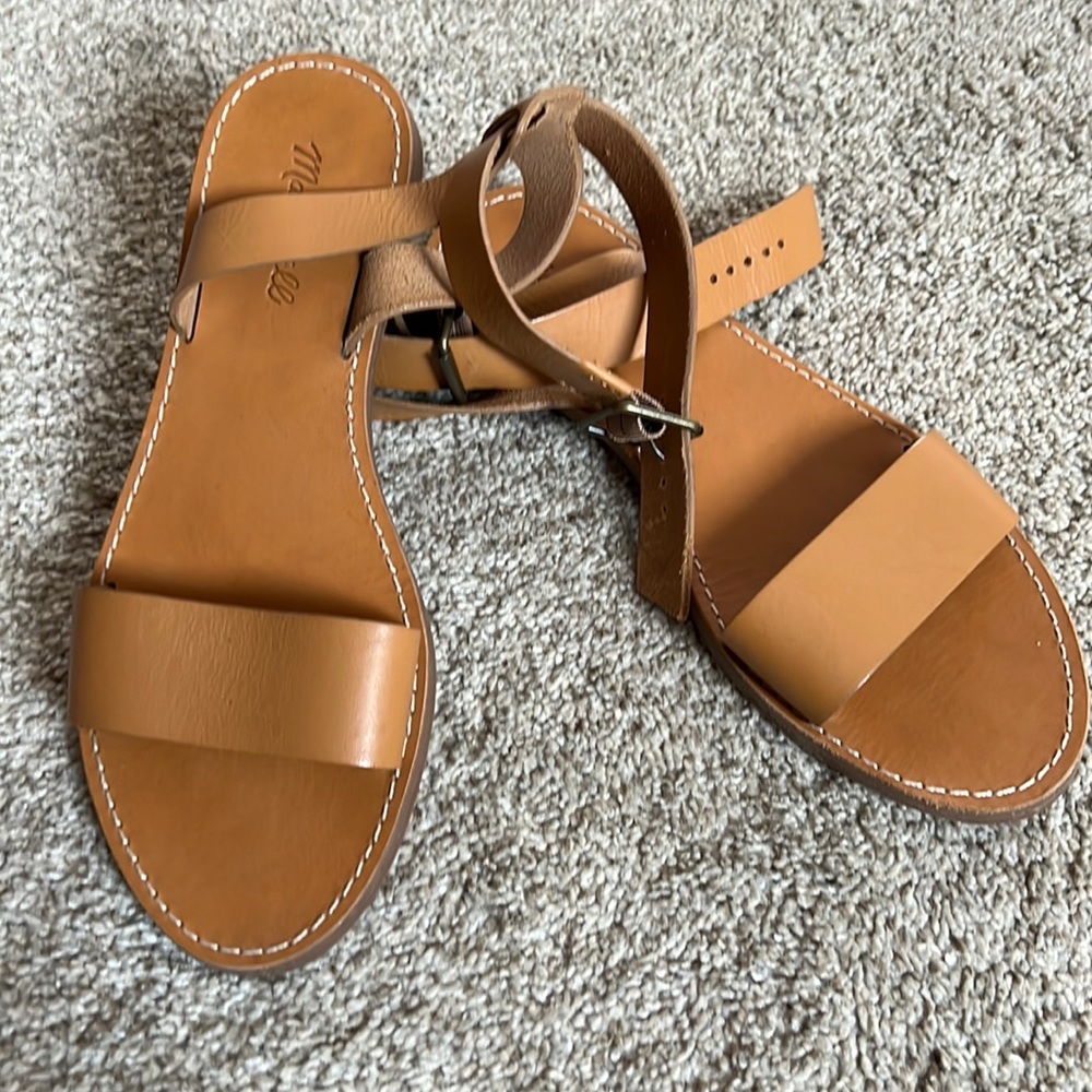 Madewell Leather Tan Sandals Flats
